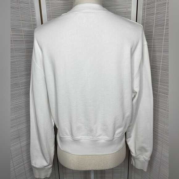 Frame Graphic Crewneck Sweatshirt “Bronzé” White and Blue Size S - Picture 5 of 9